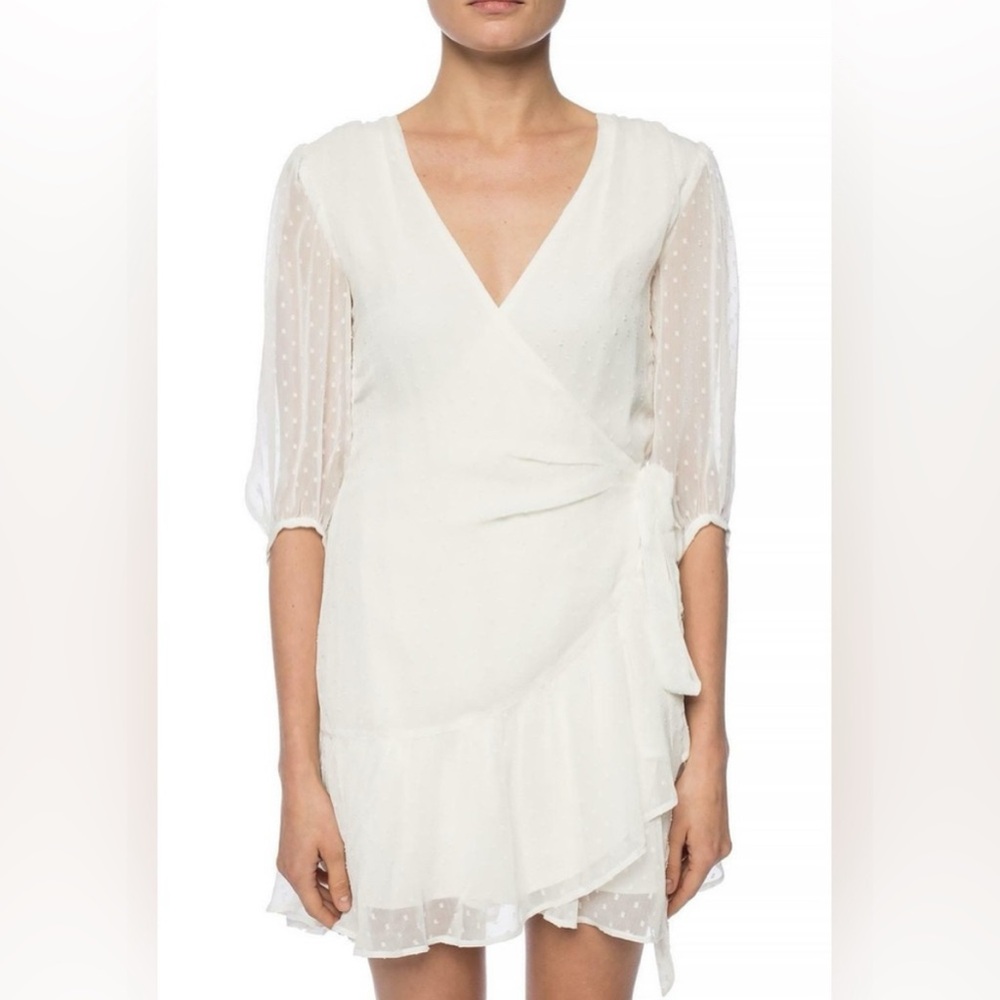 ALLSAINTS Jade Wrap Swiss-dot Dress